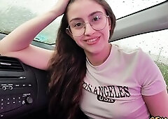 DURING A RAINY AFTERNOON I CAN'T GO OUT FROM THE CAR, SO I DECIDED HAVE ENJOYMENT IN A CAR WITH A LARGE SCHLONG IN MY THROAT GIVING HIM ORAL-SEX 