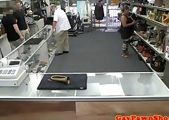 Facialized pawning waiter fucked up the ass