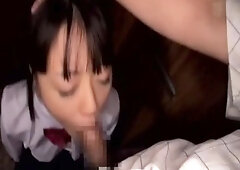 Cute amateur asian gives a wet blowjob