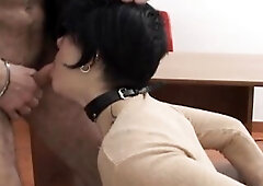 Older landlady getting plowed in her curly aperture until her throat gets filled.