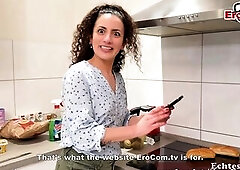 German hawt housewife Sue Nova dates a strange dude via an app, this chab comes to her home and they bang in the kitchen