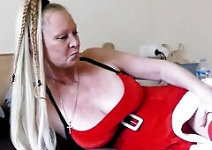 Masturbating on my daybed in my hawt Santa outfit, fingering, giving masturbation encouragement in this POV JOI cosplay scene, widening my anal openin