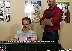 Slender twink Billy London anal slammed by older teacher