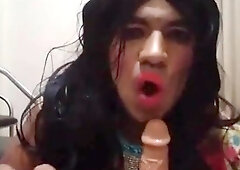 Priya Sissy in beautiful pinkish saree fellated didlo highly stiff romped