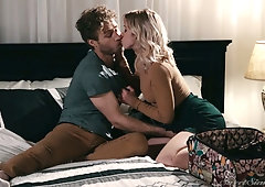 Delicious hottie Khloe Kapri goes wild on a hard dick and gets doggy fucked