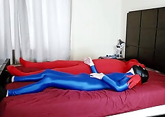 Gay Spandex Frotting And Rubbing In Zentai Catsuits