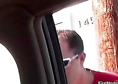 Gay guy gets picked up on the street for some cock sucking