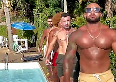 MATES HAVING AN INTERCOURSE IN THE POOL IN FRONT OF THE RIVER