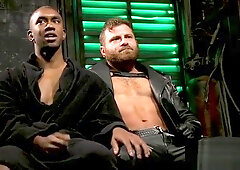 Interracial slave and dom in bdsm flogging