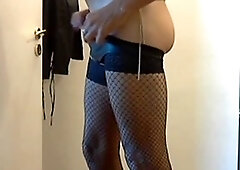 Jane stroking pipe for buddies