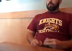 Bearded Bro Public Jerk Off in A Coffee Shop 4