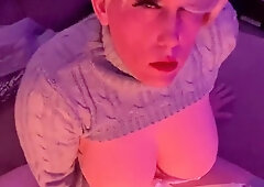 Lewd Lying With A Cozy Sweater