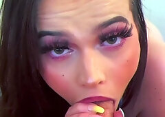 Warning Fantastic blonde big cock blowjob and cumshot