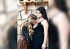 a blong viking woman sucking some other alternative cutie ebony haired beauty breasts (ai episode)