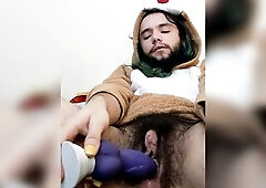 Trans Stud DPs and Sucks His Toys Clean