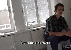 Boy is watching how his girlfriend satisfies grown male