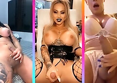 Guy enjoys solo sessions with a big-titted shemale in hot compilation