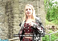 Public Agent Large penis in taut snatch Ukrainian punk sweetheart hardcore sex fast screw outside