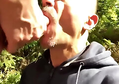 Filming My Two Sex Friends Suck Cock In The Woods In New York