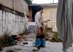 Guy Undressing To Pee And Smoke / Fetish Man
