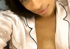 Sexy Brunette in Lingerie with Big Tits Chats on Liv more