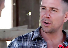 Hardcore anal three way with fantastic faggot dudes at the farm