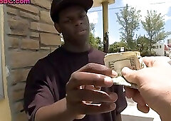 Black cock bottom pickedup 4 outdoor IR sex with white stud