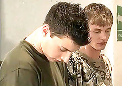 Army Recruit enjoys Being group-fucked.