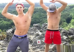 Summer Handjob Adventure 2016 Flexing and Workout