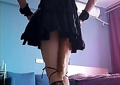 Siziko Halloween Black Boots and Butt Plug Tail