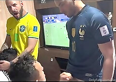 Soccer fans in a hot orgy