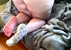 Playing with her feet, socks, and booty ????