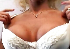 See this seasoned blond doxy gag on a huge pulsating BBC with her mouth bulging during the time that fingering her trickling shaggy vagina to a pulsin