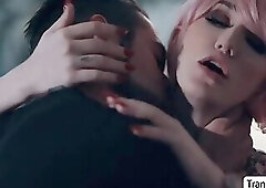 TS Lena enjoys when she sucks Stepbros dick