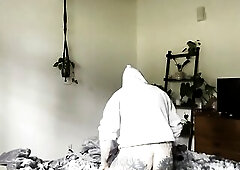 Grinding my pink snatch on soft pillows always makes me cum! Butch, Transmasc, Large Love Button, Humping