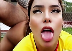 hot latin babe bangs her tutor on the soccer field - anissamiller