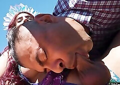 Outdoor anal fucking a tgirl hitchhiker