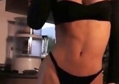 Sexy slender amateur babe posing provocatively on webcam