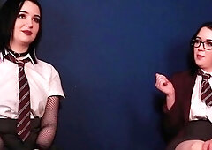 Flirty British brunette Kimmy Haze masturbates for the cam