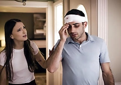 Astonishing young brunette Izzy Lush fucked in the morning