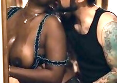 Huge tits curvy ebony MILF realtor railed by horny mature client