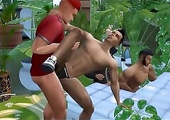 Outdoor gay orgy