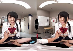 Charming Japanese teen heartbreaker VR sex scene
