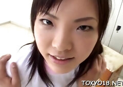 Sexy Japanese Sweetie Gets Body Caressed