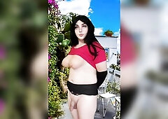 1 Silicone Melons Nice-looking Crossdresser Feminine Ladyboy Hawt Sissy