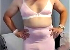Pink skirt bulge
