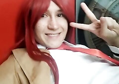 Crossdress cosplay Kurisu hose tease