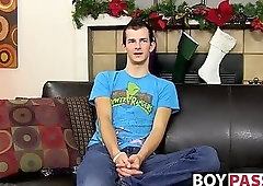 Horny gay teen masturbates with a toy in his cute ass