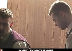 Catholic Boys Benjamin Blue And Ryan Jacobs Play In The Confession Booth
