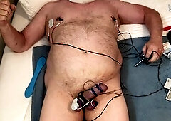 Electro stimulation penis, nipples electric bondage, anal spasm
